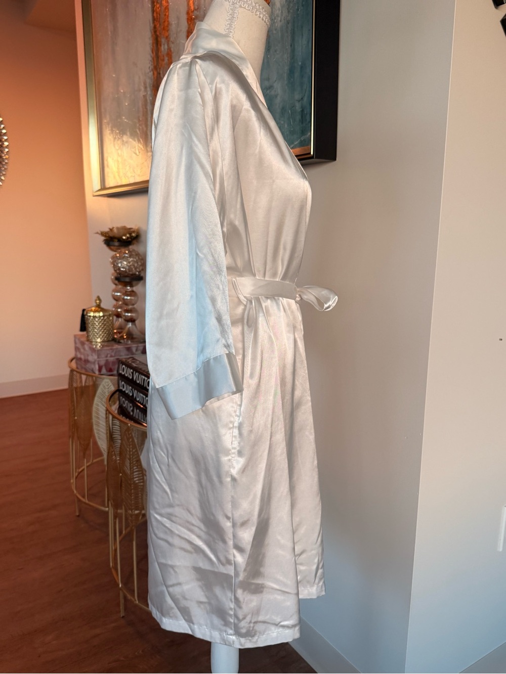 Satin 'Bride' Robe in Ivory - Picture 3 of 8